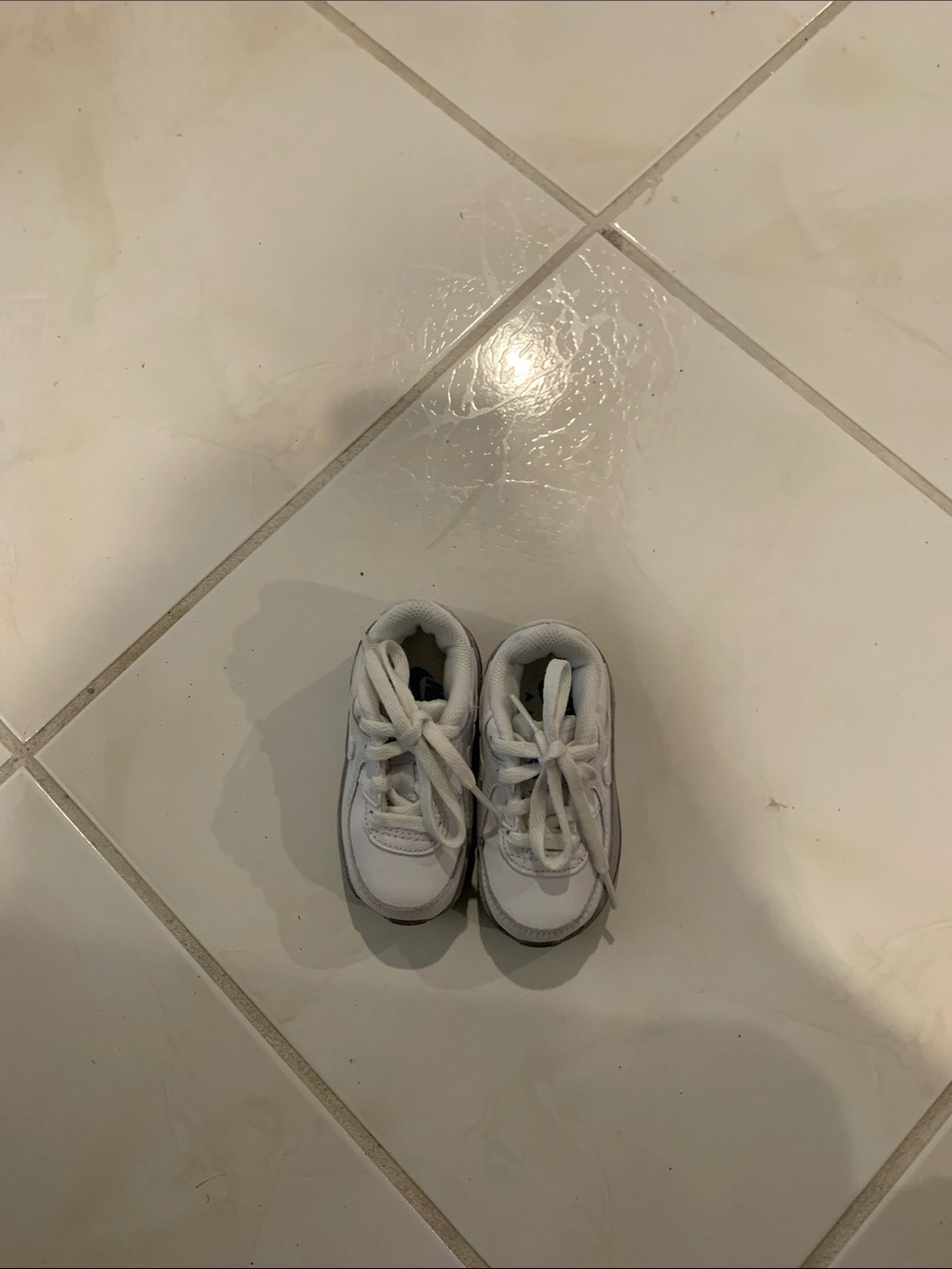 Kids White Lace-Up Athletic Sneakers